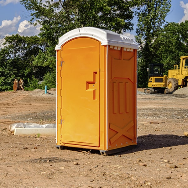 how often are the porta potties cleaned and serviced during a rental period in Plum Springs